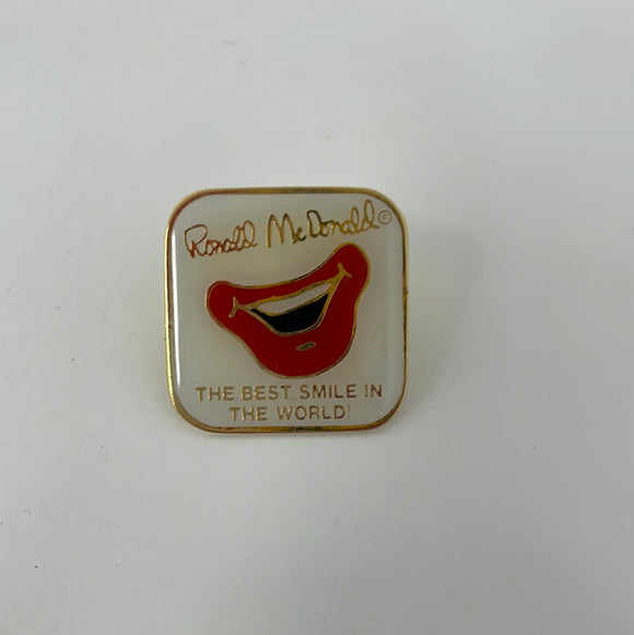 Vintage Ronald McDonald's Best Smile Employee Lapel Hat Pin
