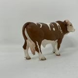 Vintage SCHLEICH Holstein Dairy Cow Figure Brown & White PVC Figurine #13633