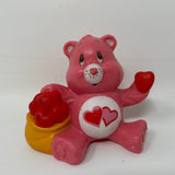 Vintage Care Bears Love-A-Lot with Bag of Hearts PVC Figure 1984 Miniature Mini
