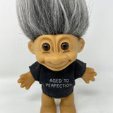 Vintage Russ Berrie Troll Doll Aged To Perfection Gray Hair 4 1/2”