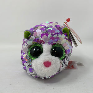 Plushies TY TEENY TY'S "LILAC" Purple Cat 4" Plush FLIPPABLES SEQUINS ~NEW WITH TAGS
