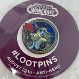 World Of Warcraft Loot Crate Pin - August 2016 Anti Hero Blizzard - 1" Pinback