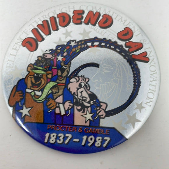1987 Kings Island Procter & Gamble P&G Dividend Day Pin Back Button