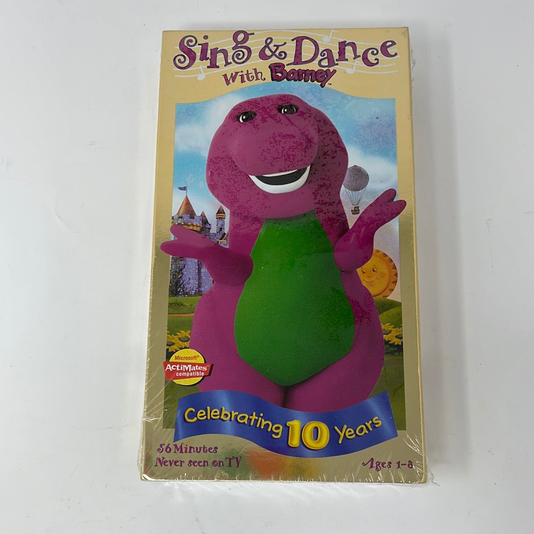 VHS Sing & Dance With Barney Celebrating 10 Years Brand New – shophobbymall