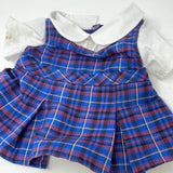 Build A Bear Clothes Plaid Blue Dress (Stained)