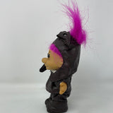 Vintage Russ Troll Doll Purple Hair Pilot Aviator Motorcycle Bomber Leather Outfit