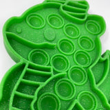 Fidget Toy Pop It Cute Green Dragon Glitter