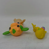 Twozies Figures Orange Cow Baby and Yellow Bird Pet