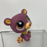 Littlest Pet Shop #1602 Polar Bear Mauve Yellow Brown Dot Eyes LPS