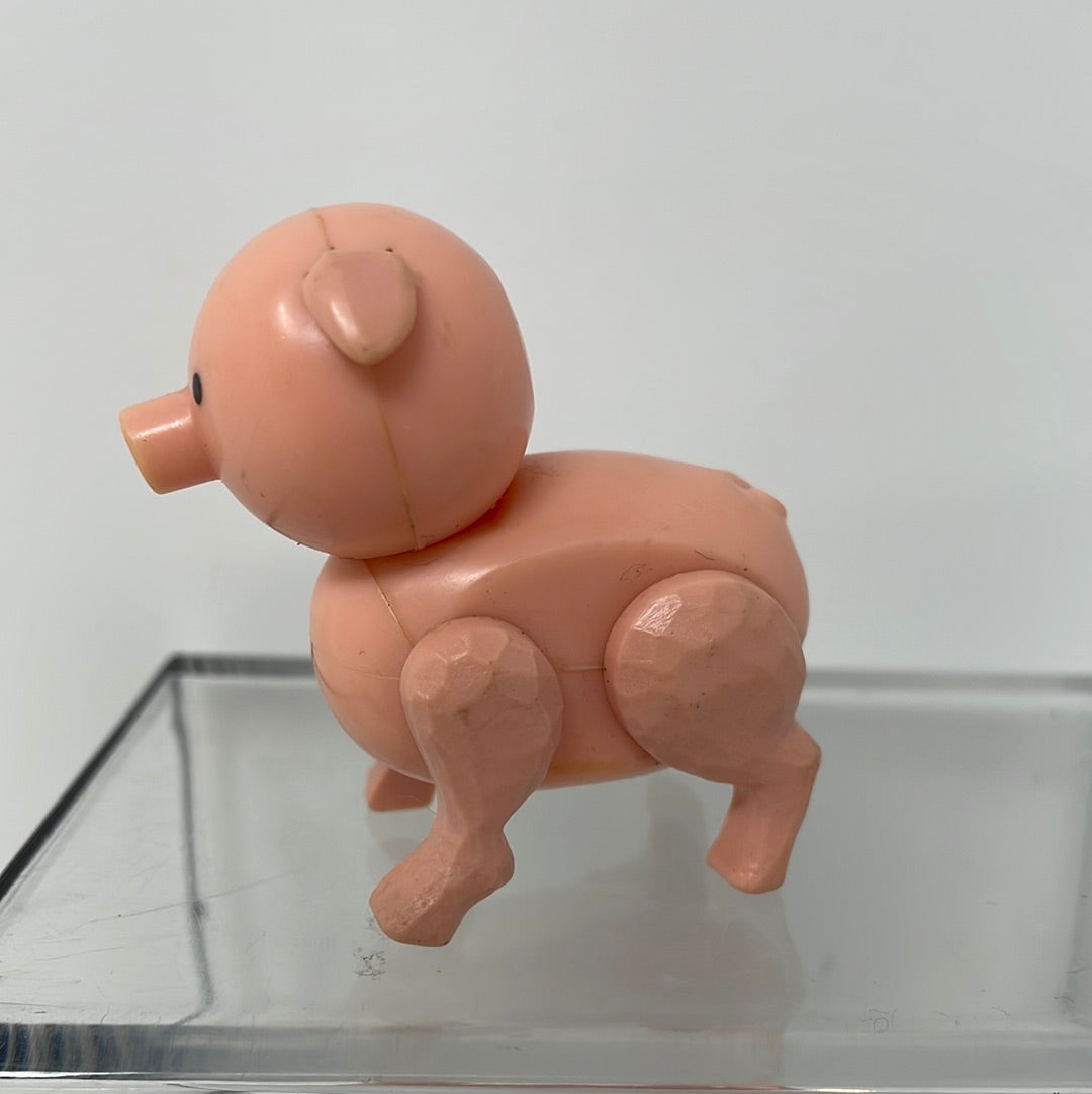 Vintage Pig Fisher Price Little People Pink Farm Rubber Toy 1990 