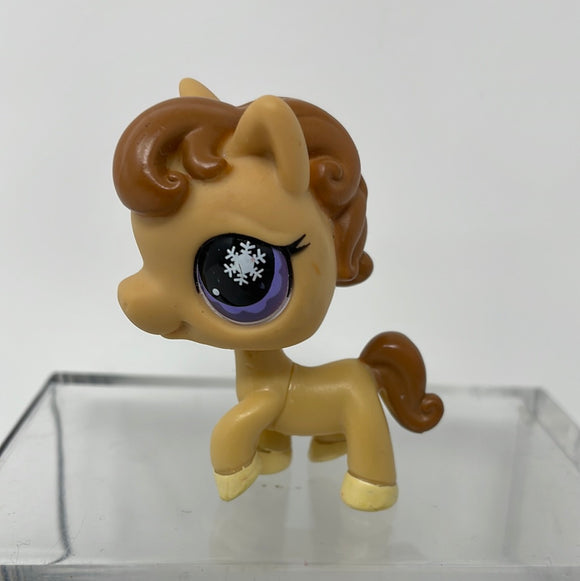 Littlest Pet Shop Pony Horse Tan Purple Snowflake Eyes 684