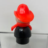 Vintage Fisher Price Little People FIREMAN FIREFIGHTER Red Hat & Collar Plastic