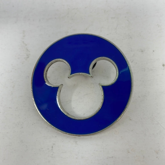Disney pin: blue Circle Mickey Mouse cutout pin