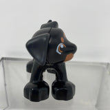 Lego Duplo Figure Dog Black with Brown Face Doberman Rottweiler Minifigure Fig
