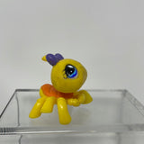 Littlest Pet Shop  #593 Yellow Spider Purple Bow with Blue Eyes Orange Back