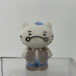 Hello Kitty George Papa White Mini Figure (Sanrio, 2011) Flocked Toy Figurine
