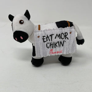 Chick-fil-A Plush Cow Doll Toy Eat Mor Chikin 4" Tall LIMITED EDITION