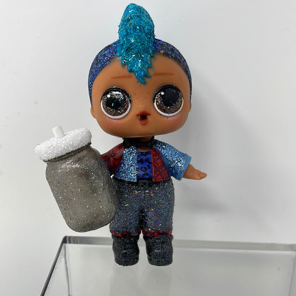 LOL Surprise Doll Sparkle Series Glitter Punk Boi Boy with Blue Mohawk
