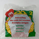 1997 McDonalds Happy Meal Animal Pals 2 Rhinoceros New in Package