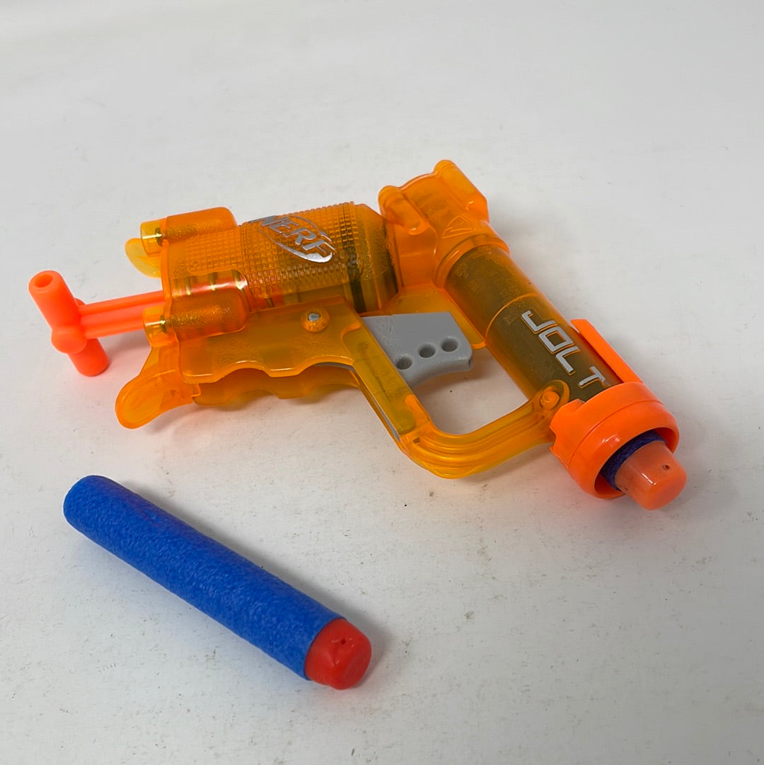 New Hasbro Mini Nerf N Strike Jolt Blaster Dart Gun Both Orange w/ 2 Darts