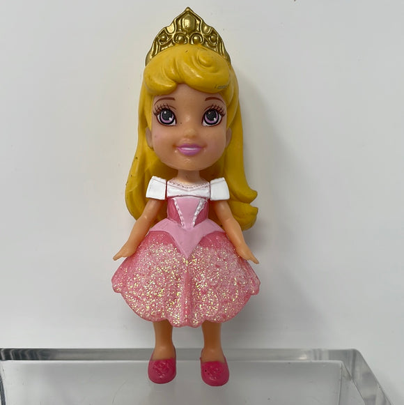 Disney princess young Aurora Sleeping Beauty toy figure glitter pink dress