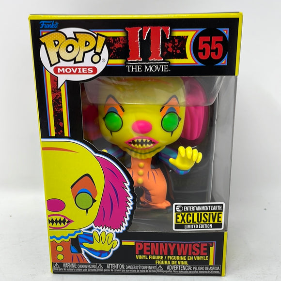 Funko Pop! Movies It The Movie Blacklight Pennywise Entertainment Earth Exclusive Limited Edition 55
