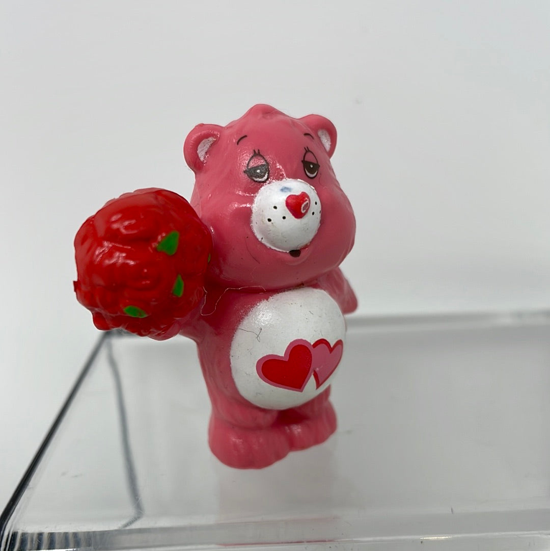 Vintage Care Bears Love-A-Lot with Flower Bouquet PVC Figure 1983