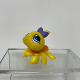 Littlest Pet Shop  #593 Yellow Spider Purple Bow with Blue Eyes Orange Back