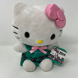 Hello Kitty Green Christmas Dress Plush 7" New Sanrio