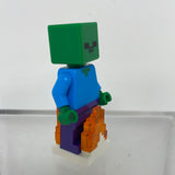 Lego Minecraft Zombie with Flame Base Mini Figure Only