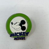 Disney Green Mickey Mouse Smiling Face Expressions Round Lanyard Trading Pin