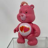 Vintage Kenner Care Bear LOVE-A-LOT Bear Poseable Figure Pink Hearts PVC 3”