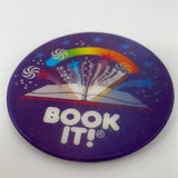 Vtg 88 Pizza Hut Book It! Round Pin Button Holographic Reading Promo Advertising