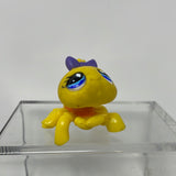 Littlest Pet Shop  #593 Yellow Spider Purple Bow with Blue Eyes Orange Back
