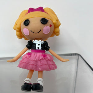 Lalaloopsy Mini 3 Inch Figure Blonde Hair Black, White and Pink Dress MGA