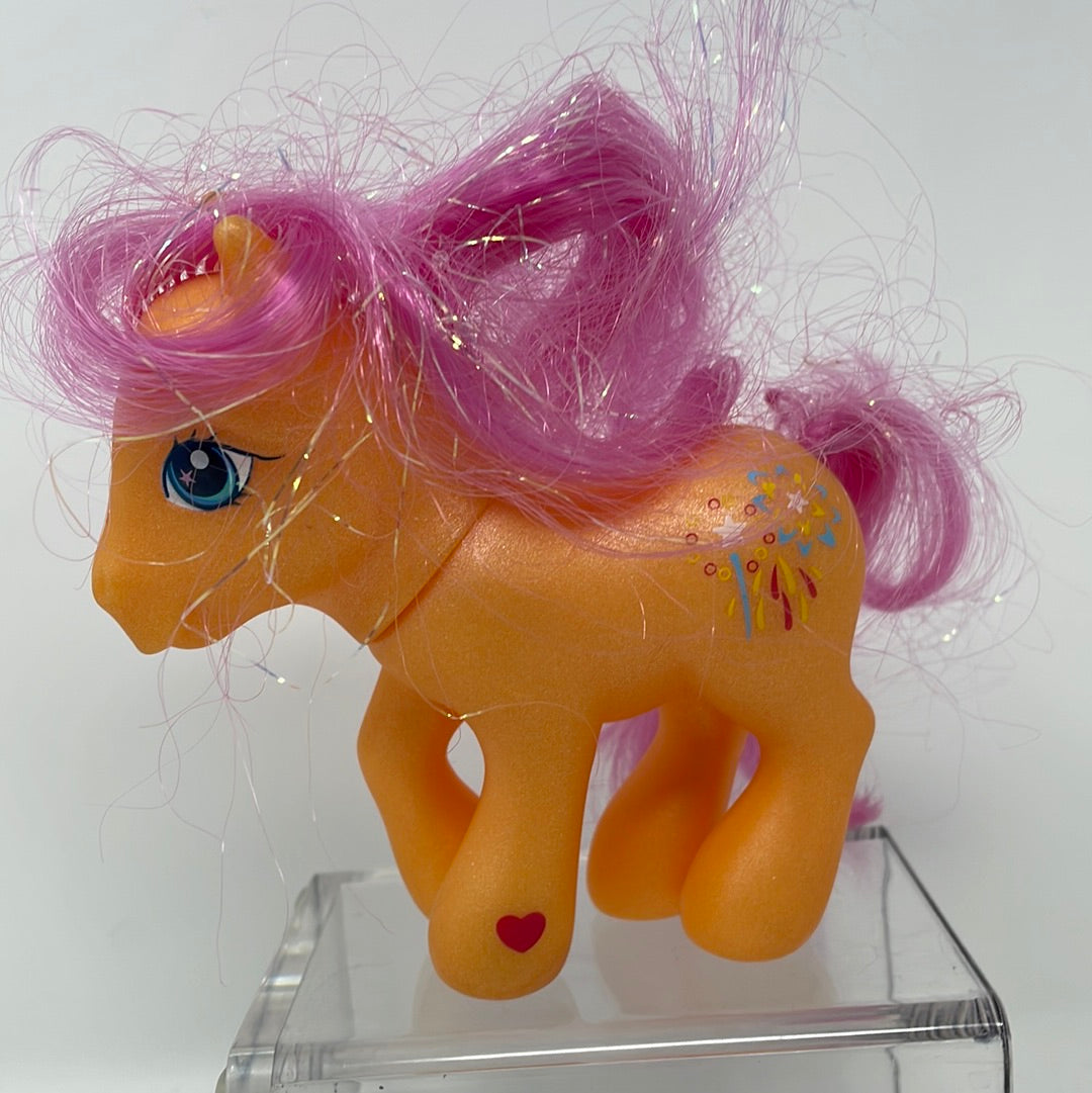 My Little Pony Sparkleworks MLP G3 Orange and Pink with Fireworks