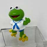 Baby Kermit PVC Figure Cake Topper Roller Skates Muppet Babies 2.5"