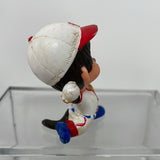 Vintage Monchhichi 1979 PVC / Plastic Mini Figure Baseball Pitcher Fast Ball