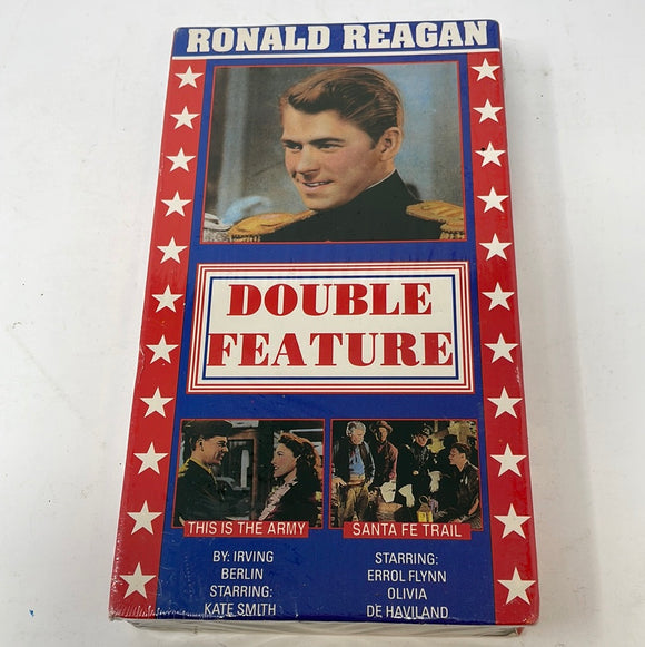 VHS Ronald Reagan Double Feature This Is The Army, Santa Fe Trail Sealed