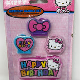 New Hello Kitty Birthday Party Candle Set 4 piece candles Happy Birthday