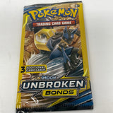 Pokemon Sun & Moon Unbroken Bonds 3 Card Mini Pack Lucario Melmetal Unweighed