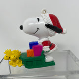 Snoopy Woodstock Sleigh Christmas Ornament PVC UFC Peanuts United Feature Schulz
