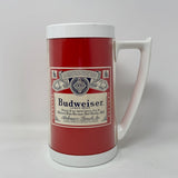 Vintage Budweiser Plastic Beer Mug Cup 16oz ~ West Bend Thermo Serv Made in USA