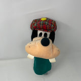 Disney Store Goofy Golf Club Head Cover Plush Green Tartan Plaid