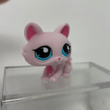 Littlest Pet Shop Cat #2619 Pretty Pink Crouching  Fuzzy Tail Authentic Rare Lps