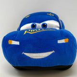 Disney Store Pixar Cars 3 Fabulous Lightning McQueen 14" Blue Plush Pillow