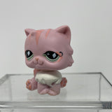 LPS Littlest Pet Shop #460 Pink Persian Cat Green Diamond Eyes