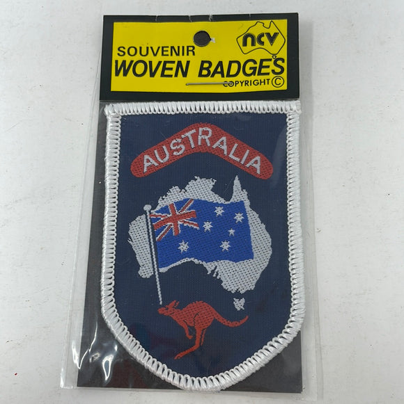 Vintage AUSTRALIA Travel Souvenir Woven Badge PATCH Kangaroo Flag Australian