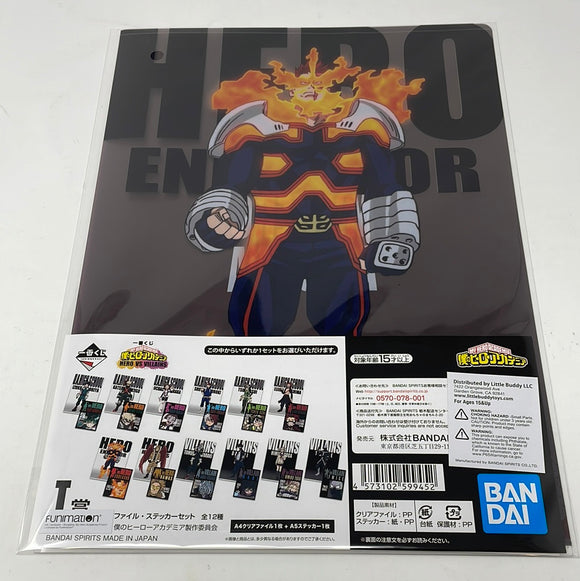 My Hero Academia Hero Vs Villans Ichiban Kuji Clear File And Sticker Endeavor