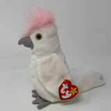 Ty Beanie Babies Kuku Cockatoo Bird - White